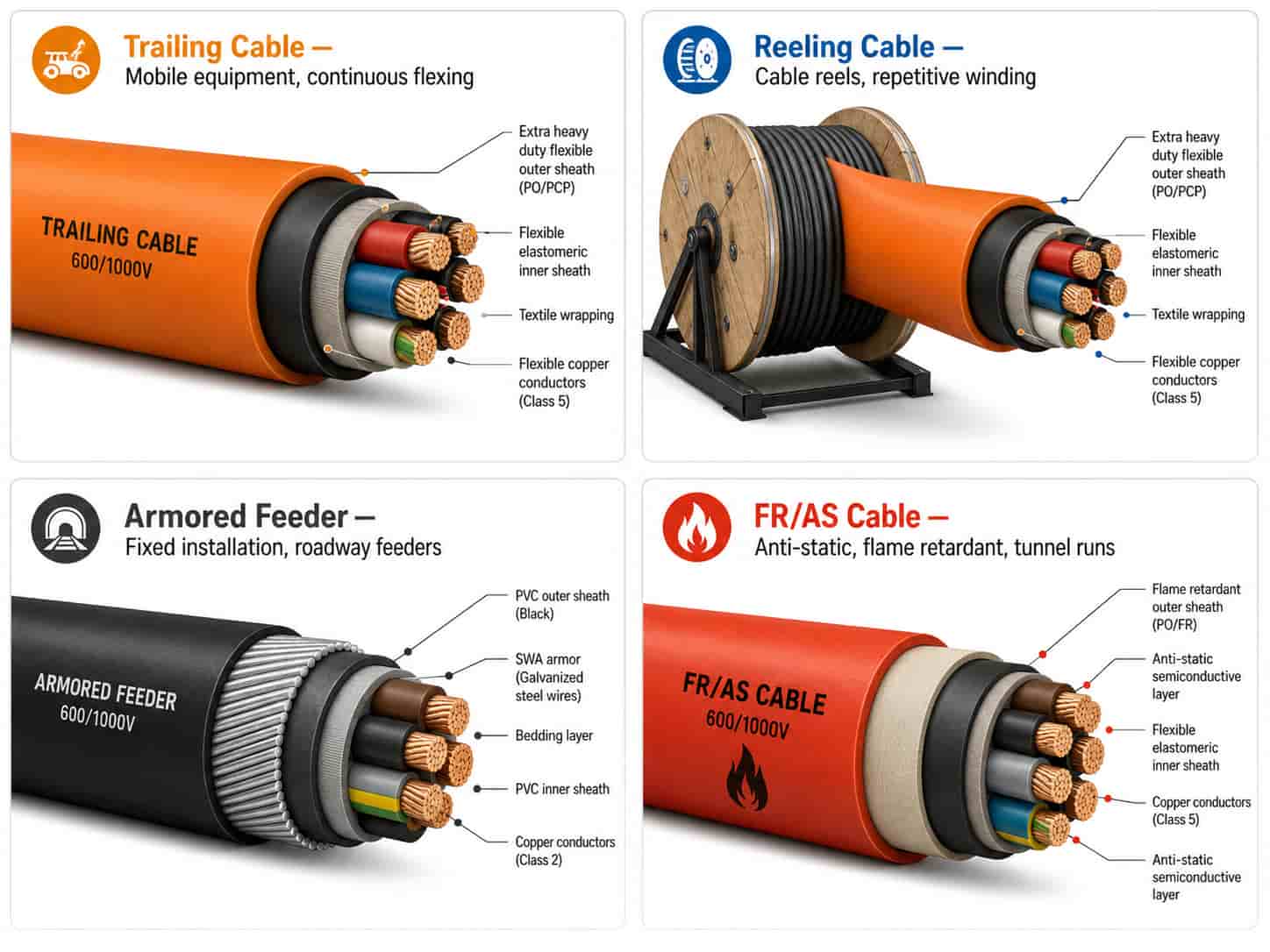 Underground Mining Cable Types Comparison